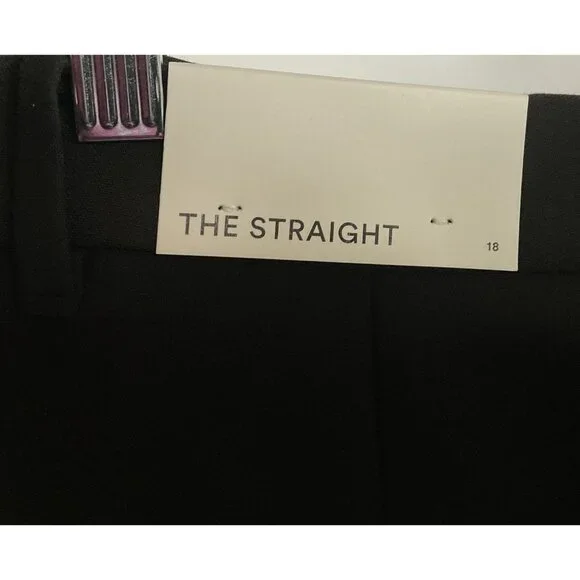 NWT Ann Taylor The Straight Black Pants, Mid-Rise, Straight Leg, Bi-Stretch, 18 - Picture 7 of 14